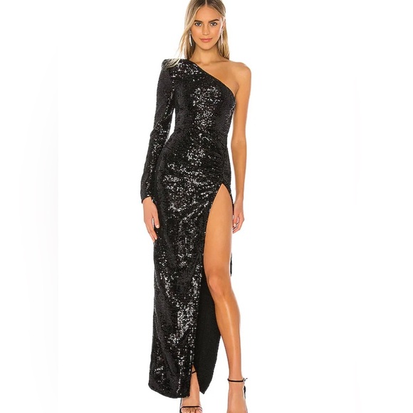 Michael Costello x REVOLVE Terri Gown in Black. XS NWT - Picture 1 of 7